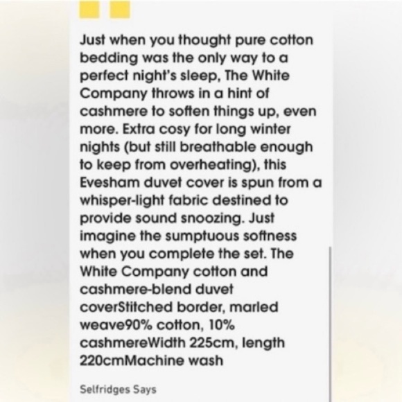 The White Company - Evesham Duvet & Shams Set - Full/Queen90 x92" Cloud Marl NWT - Picture 5 of 16